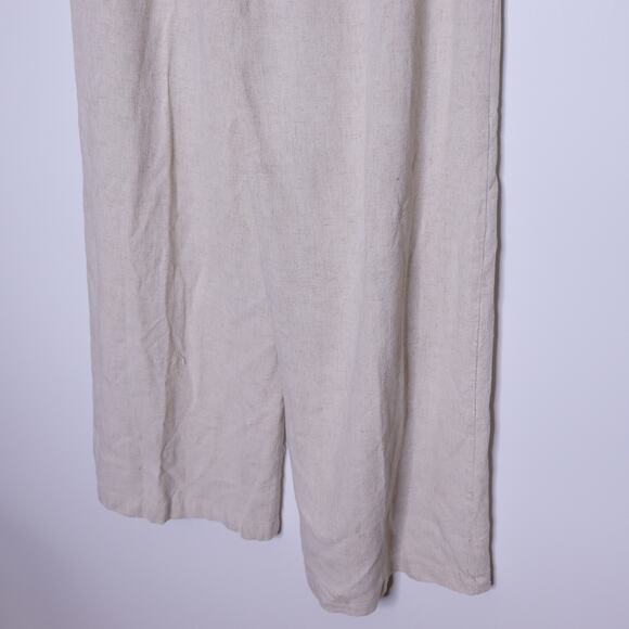 TYSA Linen Blend Wide Leg Trousers Oatmeal Lightweight Linen Casual Women's 2 - Picture 8 of 11